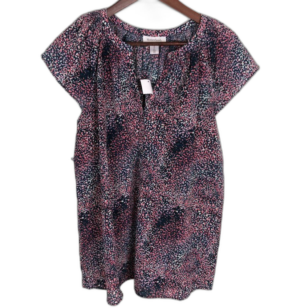 NWT Motherhood Maternity Pink White Speckled Top